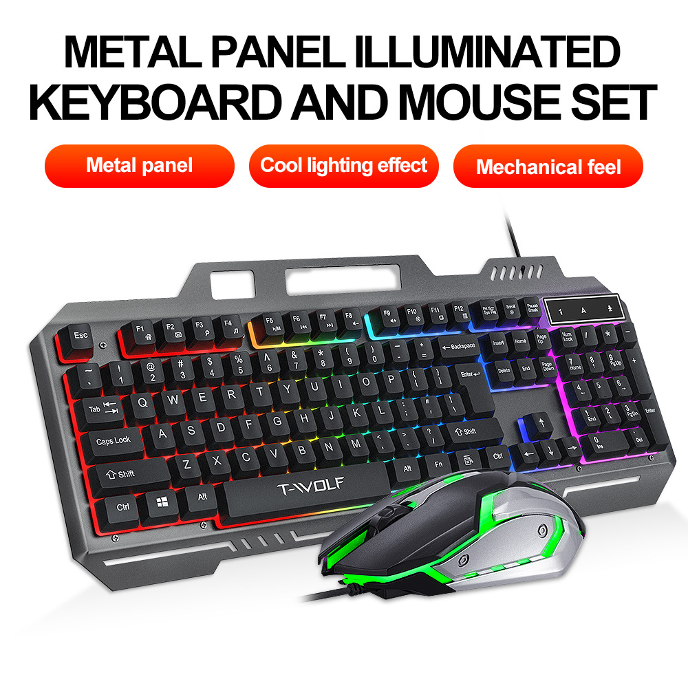 Gaming Keyboard Mouse Set - Teclado e Mouse Gamer com Fio,