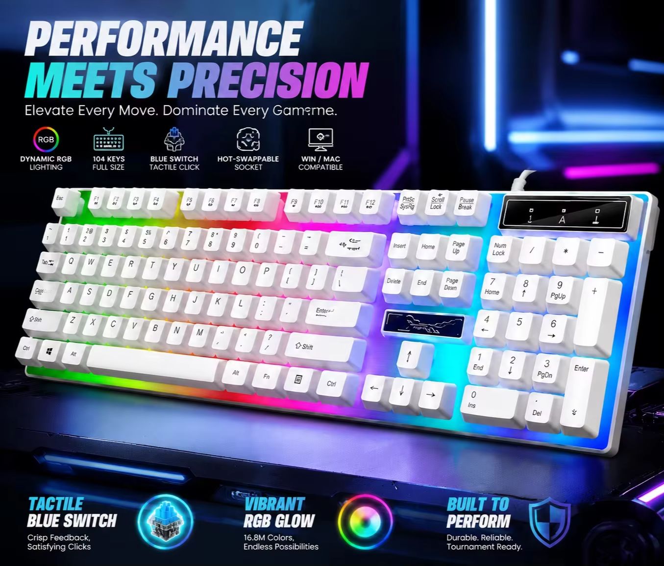 Gaming Keyboard Mouse Set - Teclado Mecânico Gamer com Fio de