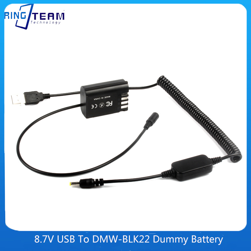 Coiled Usb Cable - Bateria Falsa DMW-BLK22, Acoplador DC DMW-DCC17