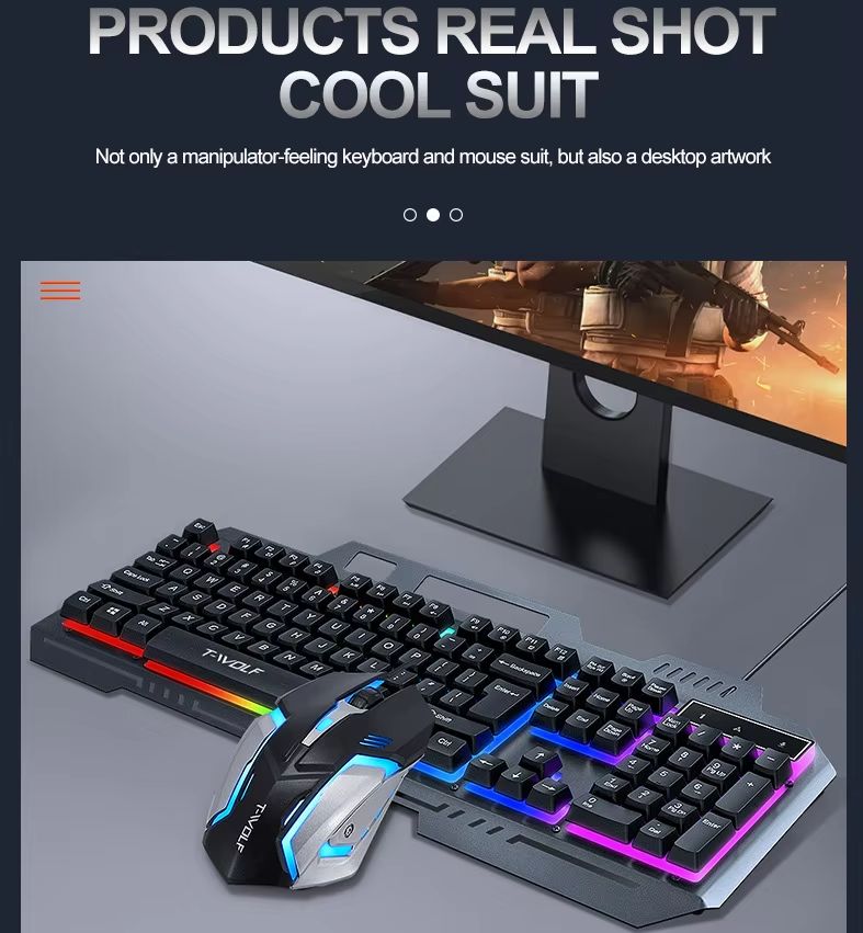 Teclado e Mouse Gamer com Fio, - Gaming Keyboard Mouse Set avaliação e preço