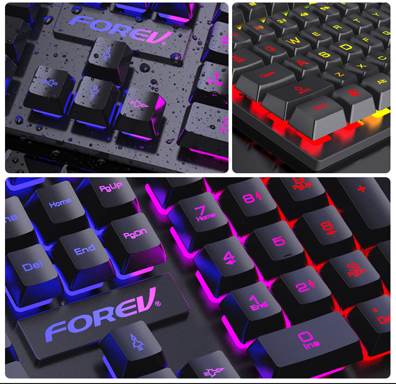 Teclado mecânico retroiluminad - Keyboard Mouse Bundle Gaming avaliação e preço