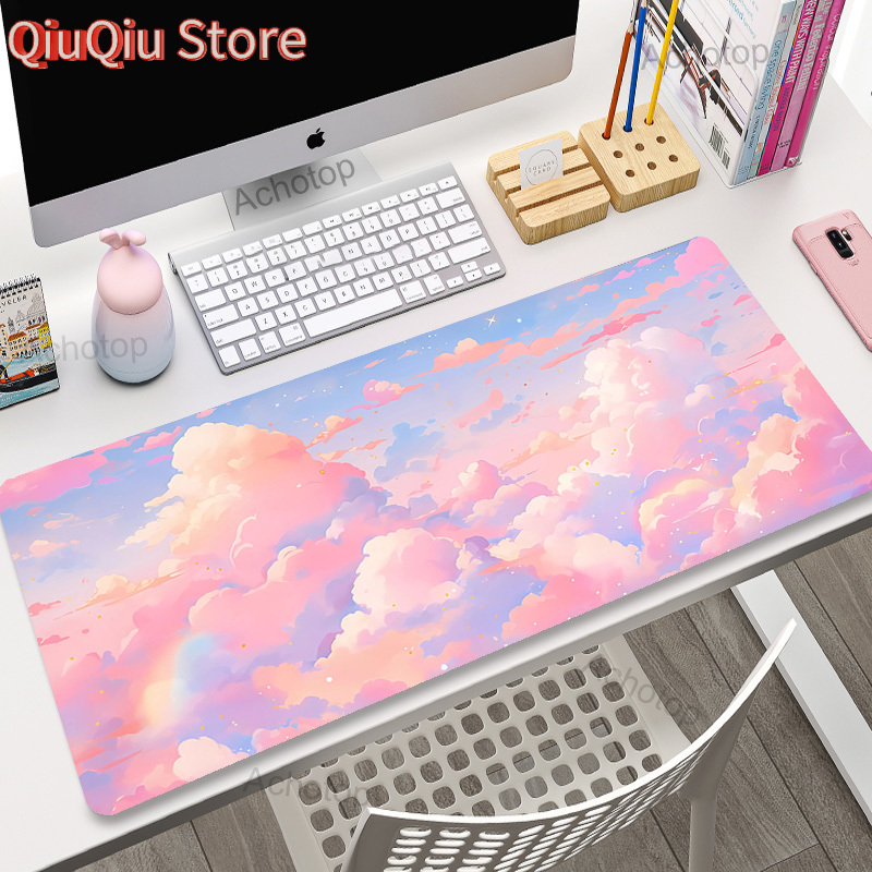 Rosa nuvens mouse pad gamer mo - Keyboard Mouse Bundle Gaming avaliação e preço