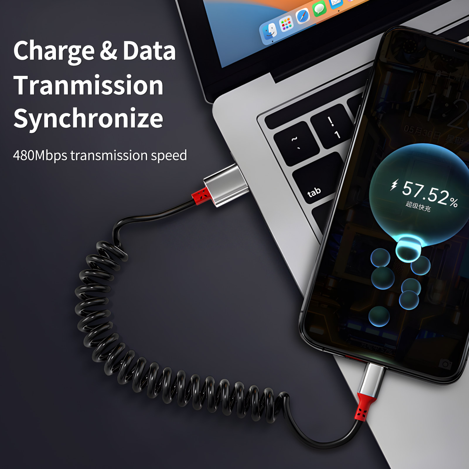 Cabo USB A para USB C de 90 Gr - Coiled Usb Cable avaliação e preço