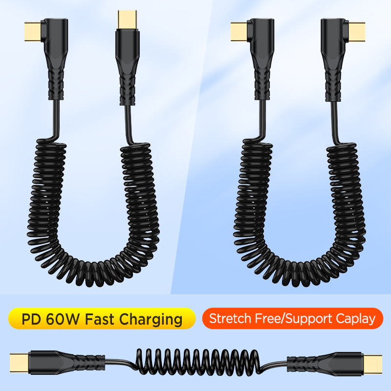 Cabo USB-C Retrátil de 90 Grau - Coiled Usb Cable avaliação e preço