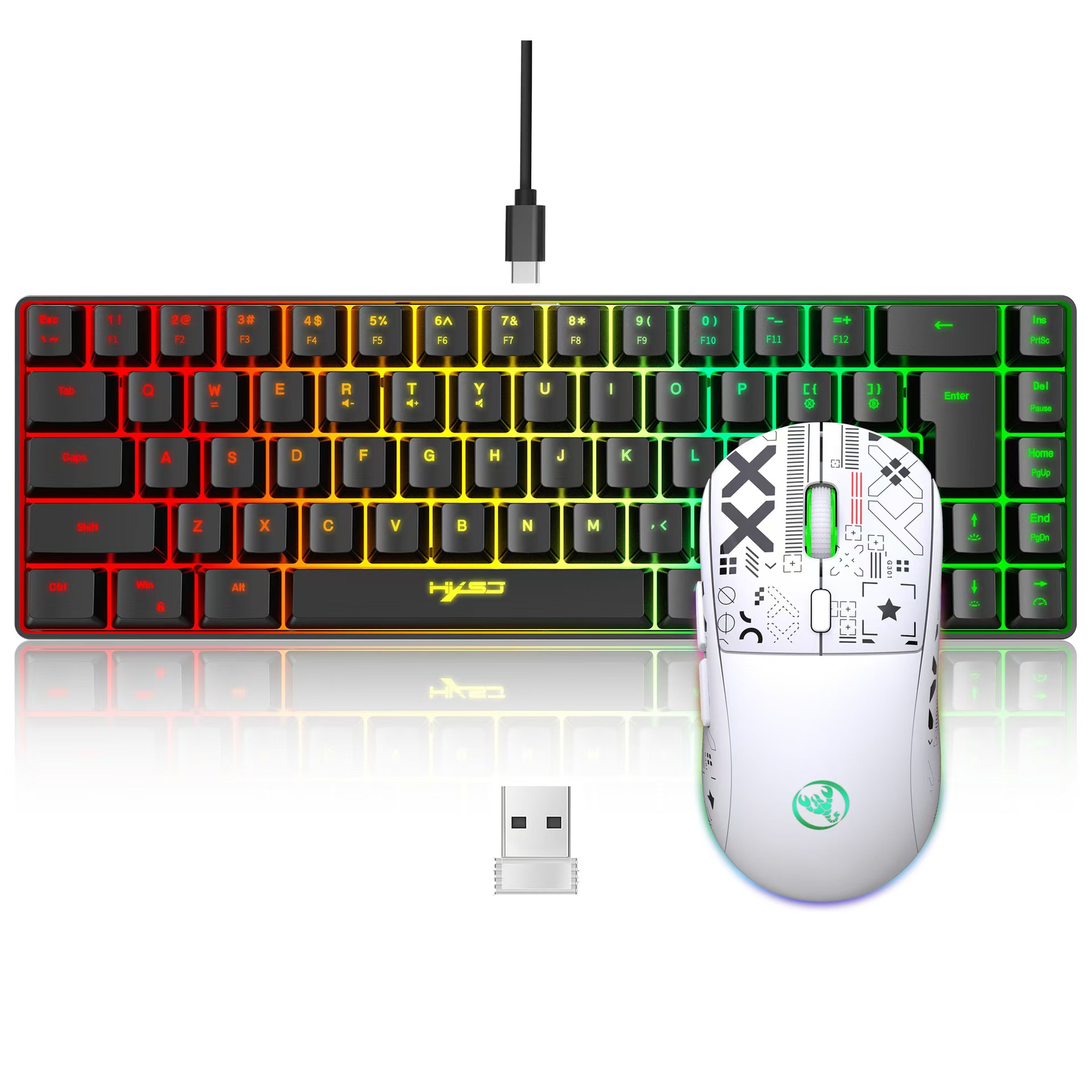 60% teclado e mouse para jogos - Keyboard Mouse Bundle Gaming avaliação e preço