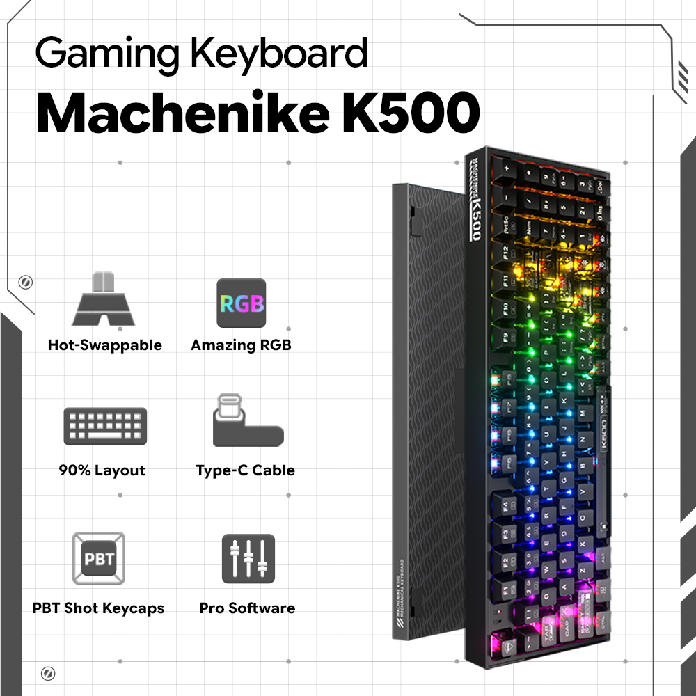 Teclado Mecânico Machenike K50 - Gaming Keyboard Hot Swappable avaliação e preço