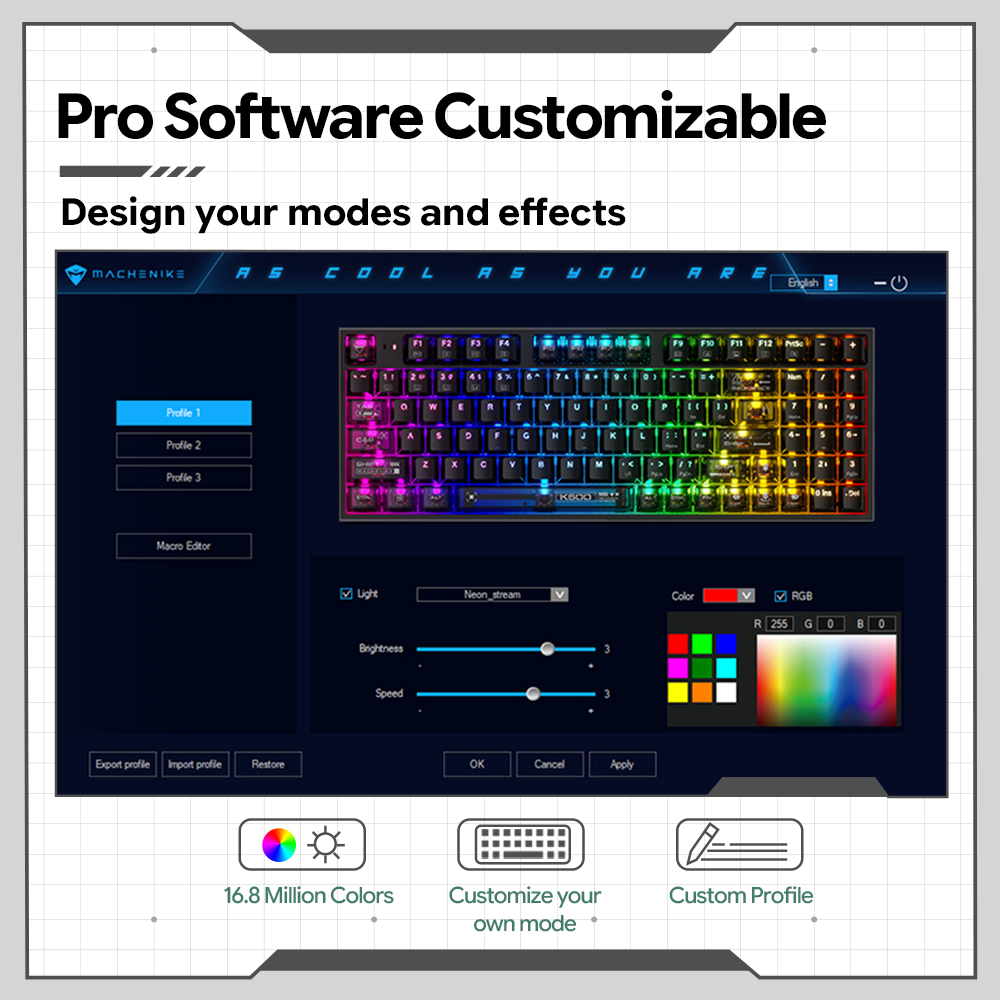 Teclado Mecânico Machenike K50 - Gaming Keyboard Hot Swappable avaliação e preço